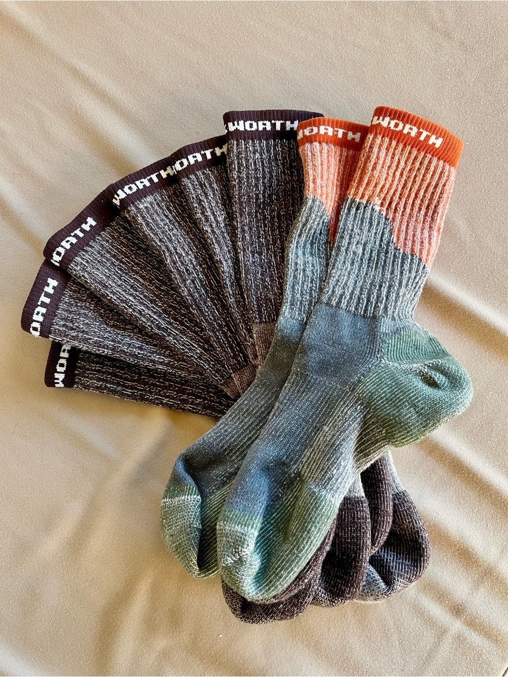 Bundle 4 Pairs Duckworth Men’s Midweight Crew Socks Wool Made USA Size M 6-9.5